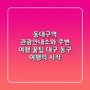 동대구역 관광안내소와 주변 여행 꿀팁: 대구 동구 여행의 시작!